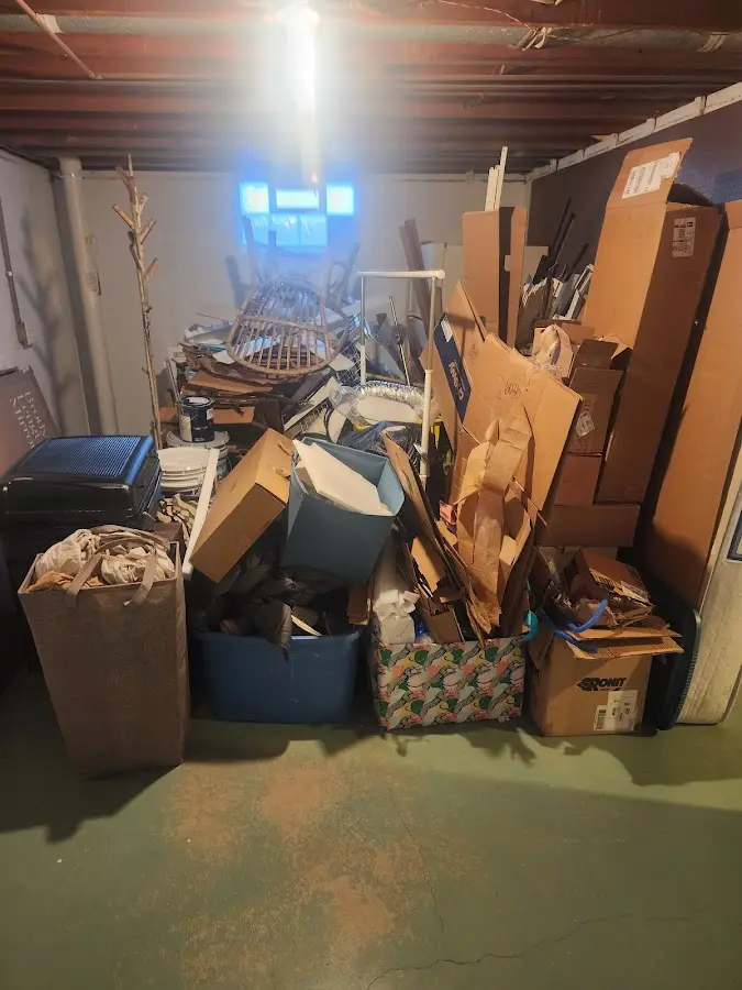 Roll-off dumpster container at job site for 40 Yard Dumpster Rental in Ballwin